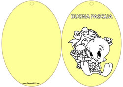 Biglietti di Pasqua da colorare